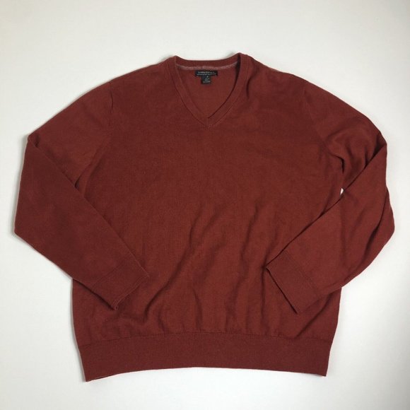 BANANA REPUBLIC Pima Cotton Cashmere Blend V-Neck Sweater Mens XL‎ H72 - Picture 1 of 4